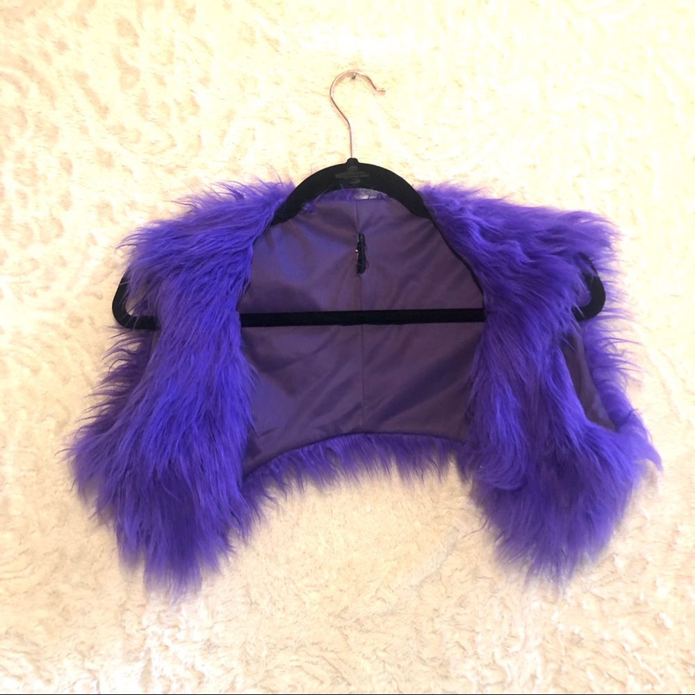 J Valentine Furry Purple Cropped Vest